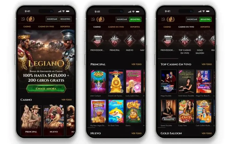 Legiano Casino DE app