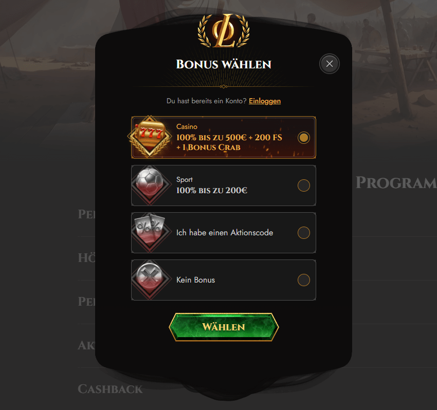 Legiano Deutschland Konto-Anmeldeformular